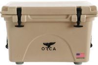 ORCA Outdoor Recreational Company of America TP040ORC Tan 40 Quart Roto Molded Cooler; 100 percent made in the USA; Are roto-molded in America's heartlands, lockable and come with a lifetime guarantee; Premium insulation that keeps your food and drinks cold and makes ice last days longer; UPC 040232017148 (TP-040ORC TP 040ORC TP040-ORC TP040 ORC) 