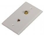 RCA TP062WHR RG6 RG59 Coaxial Cable And Phone Wall Plates, Connects phone to wall jack RF, Comes in white, Comes with a warranty, UPC 079000309826 (TP062WHR T-P062WHR) 