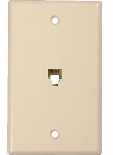RCA TP247R Phone Jack Wall Plate, Connects to phone wire and mounts a modular phone jack on your wall, Allows use of standard phone connector, Four wire system works with all two or four wire systems, Mounts to standard electrical outlet box or flush mounts to drywall, Ivory finish, UPC 079000404019 (TP247R TP-247R)