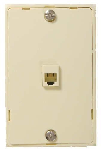 RCA TP252R Wall Phone Mount, Connects to phone wire and mounts your wall phone, Includes jacks on sides for up to 3 total line cord connections, 1 front and 2 side jacks, Ivory finish, Lifetime warranty, UPC 079000308607 (TP252R TP-252R)