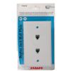 RCA TP253WHR Duplex Jack Phone Wall Plate, Connects to phone wire and mounts two phone jacks on your wall, White finish, Four wire system works with all two or four wire systems, Mounts to standard electrical outlet box or flush mounts to drywall, Lifetime warranty, UPC 079000404088 (TP253WHR TP-253WHR) 