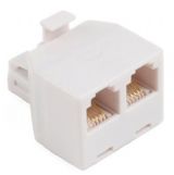 RCA TP257WHR Duplex Modular Jack, Converts a single phone jack into two, Allows use of standard phone connector, Four wire system works with all two or four wire systems, White finish, Lifetime warranty, , UPC 079000308614 (TP257WHR TP-257WHR) 
