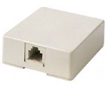 RCA TP265R Surface-mount Baseboard Phone Jack, Connects to phone wire and mounts a modular phone jack on your baseboard, Allows use of standard phone connector, Ivory finish, Four wire system works with all two or four wire systems, Lifetime warranty, UPC 079000404118 (TP265R TP-265R) 