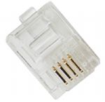 RCA TP304R 4-wire Modular Phone Plugs, Terminates phone wire for modular connections, 4-wire system, Replaces damaged connectors, Allows custom lengths of line cords, Lifetime warranty, UPC 044476066320 (TP304R TP-304R) 