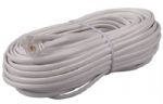 RCA TP443WHR 50 foot Phone line Cord, Connects your phone or modem to a phone outlet, Standard phone connectors on both ends, White color cord, Connect two phone devices together or connect a phone to a wall jack, Lifetime warranty, UPC 044476053085 (TP-443WHR TP443WHR) 