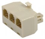RCA TP6258R Modular Triplex 3-line Phone Jack; This 6-conductor multi line adapter can turn 1 line into many; It separates 3 line phone jacks; It is ideal for use with separate phone, fax or modems; Allows up to 3 telephone numbers on 3 separate lines; White finish; UPC 079000313984 (TP6258R TP-6258R) 