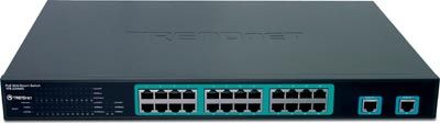TRENDnet TPE-224WS 26-Port Gigabit Web Smart PoE Switch, Supports PoE Power up to 15.4 watts for each PoE port, Supports PoE Power maximum up to 170 watts for all PoE ports, Easy configuration via Web browser (TPE  224WS  TPE224WS)