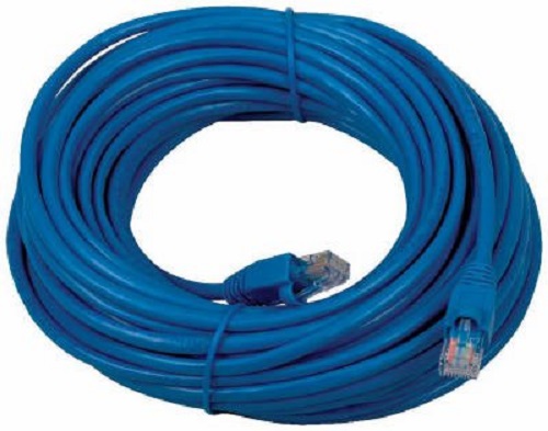 RCA TPH533BR Cat5 Cable, 50-Feet, Blue, Networking/Modem, Built In Slider Adapts To Either Plug Size RJ11 Or RJ45, It is Ideal For Travel and Mobile Use, UPC 044476061431 (TPH533BR TPH-533BR)