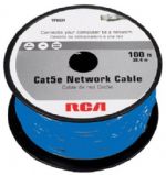 RCA TPH534BR 100 ft. Networking Patch Cable, Ideal for use with 10 and 100 Base-T networks, 50-micron gold-plated RJ45 connectors to insure a clean and clear transmission, Premium snagless-type moldings to protect the connection, Gray PVC jacket, UPC 044476079764 (TPH534BR TPH-534BR) 