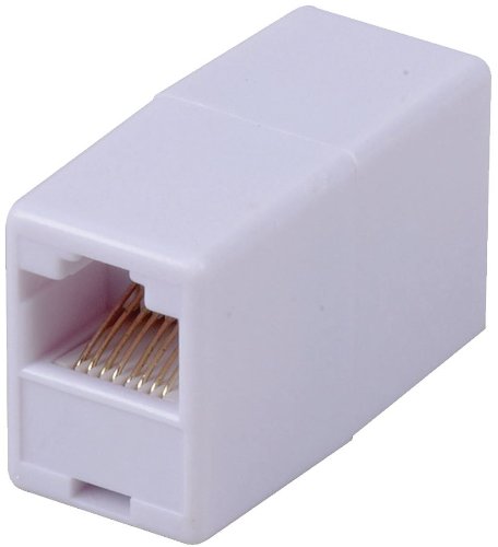 RCA TPH550R RJ45 Coupler - White, Connects 2 Cat5/Cat6 cables to make a longer cable, RJ45 In-Line Coupler, An economical way to extend an Ethernet cable, UPC 044476060465 (TPH550R TP-H550R)