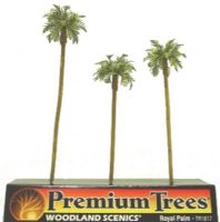 Woodland TR1617 Scenics 3 – 4 1/2" Premium Trees Royal Palm Tree; These premium trees are works of art that replicate real trees; Each tree is hand-crafted; The design of the branch and leaf structure easily identifies the tree type; The tree trunks are textured to look like real bark; Each tree has a planting pin; Sold individually; Shipping Weight 0.11 lb; Shipping Dimensions 7.00 x 5.75 x 2.88 inches; UPC 724771016175 (WOODLAND-TR1617 WOODLAND-SCENICS-TR1617 SCENICS-TR1617 ARCHITECT) 