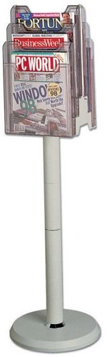 Axcess TR609 Cascading Rotary Display, 6 Pocket, Rotary Floor Stand, Smoked Acrylic (TR-609 TR 609 NPSG)