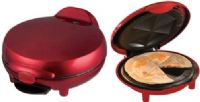 Brentwood TS-120 Quesadilla Maker Red, Multipurpose cooking ability, 6 portions, Non-stick hot plates for easy cleaning, 900 watts power outlet, Large diameter hotplate to accommodate 6’ tortilla, Indicator lights for power and ready status, Built-in temperature control, Compact Design for easy storage, cETL Approval, UPC 181225801204 (TS120 TS 120) 