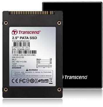 Transcend TS128GPSD330 model Psd330 Internal Solid State Drive, 128 GB Capacity, Multi-level cell NAND Flash Memory Type, 2.5