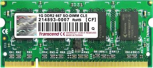 Transcend TS128MSQ64V6U DDR2 200Pin SO-DIMM DDR2-667 Unbuffer Non-ECC 1GB Memory Module, JEDEC standard 1.8V +/- 0.1V Power supply, Programmable Additive Latency 0, 1, 2, 3 and 4; Write Latency (WL) = Read Latency (RL)-1, Burst Length 4,8 (Interleave/nibble sequential), Programmable sequential/Interleave Burst Mode, UPC 760557806622 (TS-128MSQ64V6U TS 128MSQ64V6U TS128 MSQ64V6U)
