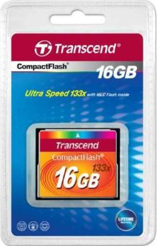Transcend TS16GCF133 CompactFlash 16GB Memory Card, Ultra-fast 133X performance with dual-channel support, Conforms to CF Type I standards, Data transfer rate Read 65MB/sec (Max), Data transfer rate Write 35MB/sec (Max), Supports Ultra DMA mode 0-4, CompactFlash 4.0 compliant, ATA interface, Low power consumption, UPC 760557810339 (TS-16GCF133 TS 16GCF133 TS16G-CF133 TS16G CF133)
