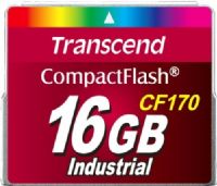 Transcend TS16GCF170 model CF170 Industrial Flash memory card, 16 GB Storage Capacity, 170x : 91.59 MB/s read 20.76 MB/s write Speed Rating, CompactFlash Card Form Factor, MLC NAND Flash Technology, 3.3 / 5 V Supply Voltage, 1,000,000 hours MTBF, UPC 760557825081 (TS16GCF170 TS-16GCF-170 TS16 GCF 170) 