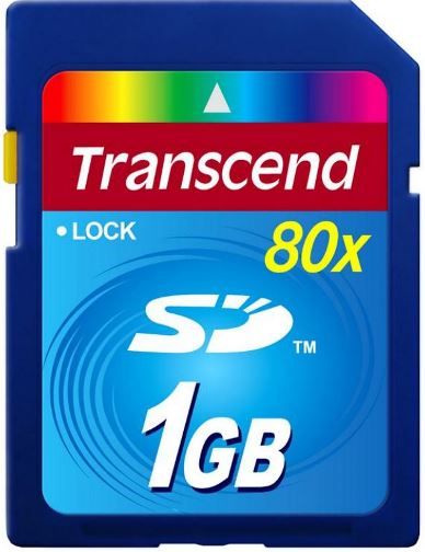 Transcend TS1GSD80 High Speed 1GB Secure Digital Memory Card, Read 13MB/s, Write 8MB/s, Compatible with SD Specification Ver. 1.1, Mechanical Write Protection Switch, Supports Copy Protection for Recorded Media(CPRM) for music and other commercial media, Forward compatibility to MultiMediaCard Version 2.11, UPC 760557797548 (TS-1GSD80 TS 1GSD80 TS1G-SD80 TS1G SD80)