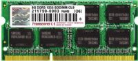 Transcend TS1GSK64V3H DDR 204Pin 8GB DDR3 1333 SO-DIMM Unbuffer Non-ECC Memory Module, JEDEC standard 1.5V +/- 0.075V Power supply, 8 bit pre-fetch, Burst Length (4, 8), Bi-directional Differential Data-Strobe, Internal calibration through ZQ pin, On Die Termination with ODT pin, Serial presence detect with EEPROM, UPC 760557821571 (TS-1GSK64V3H TS 1GSK64V3H TS1G-SK64V3H TS1G SK64V3H) 