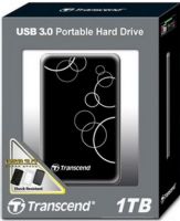 Transcend TS1TSJ25A3K StoreJet 25A3 (USB 3.0) 1TB Portable 2.5" SATA Hard Drive, Black, SuperSpeed USB 3.0 compliant and backwards compatible with USB 2.0, Connection bandwidth up to 5Gbits per second, Advanced internal hard drive suspension system, Extra-large storage capacity, Sleek durable and shock-resistant, UPC 760557820949 (TS-1TSJ25A3K TS 1TSJ25A3K TS1T-SJ25A3K TS1T SJ25A3K) 