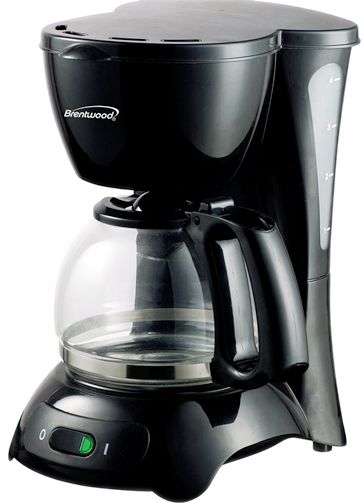 Brentwood Appliances TS-214 Four-Cup Coffee Maker, Black, Cool Touch Housing and Handle, Removable Filter Basket, Water Level Indicator, On and Off Switch, Tempered Heat-resistant Glass Serving Carafe, Warming Plate to Keep Coffee Hot, Anti-Drip Feature, cETL Approval, UPC 181225802140 (TS214 TS 214)