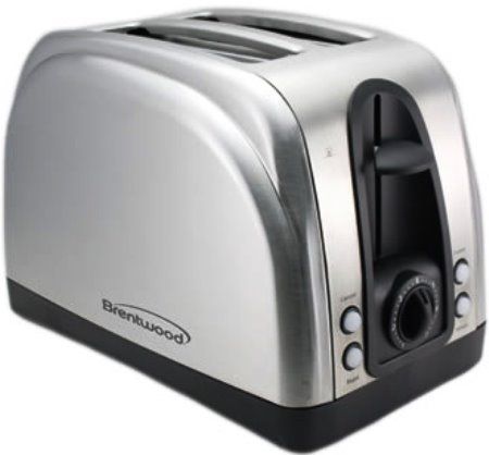 Brentwood Appliances TS-225S Two Slice Elegant Toaster, Stainless Steel Brushed Finish, 750 Watts Power, Slide-out crumb tray for easy cleaning, LED backlit buttons for convenient operation, Toast lift for easy removal of smaller breads, cETL Approval, Dimension (LxWxH) 10.5 x 6.5 x 7.25, Weight 3.5 lbs., UPC 181225002250 (TS225S TS 225S TS-225)