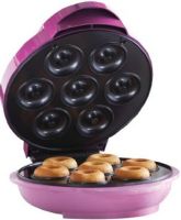 Brentwood TS250 Mini Donut Maker, Pink Finish, Round Grid/Plate Shape, 1 Number of grids/plates, Circle Shape, Non-stick coating, Convenient cord wrap, Grids/Plates, Indicator Light, 1" Handle length, 6" Cord Length,  4.5" Overall Height - Top to Bottom, 8.75" Overall Width - Side to Side, 9.75" Overall Depth - Front to Back, UPC 181225201400 (TS250 TS-250 TS 250) 