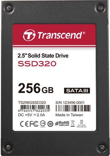 Transcend TS256GSSD320 Premium 2.5 SATA III 6Gb/s 256GB Solid State Drive, SandForce Driven, TRIM Command support, NCQ support, Ultra-slim 7mm form factor, SATA 6Gbps/3Gbps/1.5Gbps connection options, Intelligent Block Management and Wear Leveling, Build-in ECC protection for long data retention, UPC 760557823278 (TS-256GSSD320 TS 256GSSD320 TS256G-SSD320 TS256G SSD320)