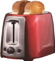 Brentwood TS-292R Two Slice Cool Touch Toaster; Elegant Combination of Red and Stainless Steel Design; 800 Watts Power; Large Body; Wide Slots for Gourmet Breads; Seven Settings for Desired Browning Level; Cool Touch Body; Defrost, Cancel, and Reheat buttons; cETL Approval Code; UPC 812330020388 (TS292R TS 292R) 