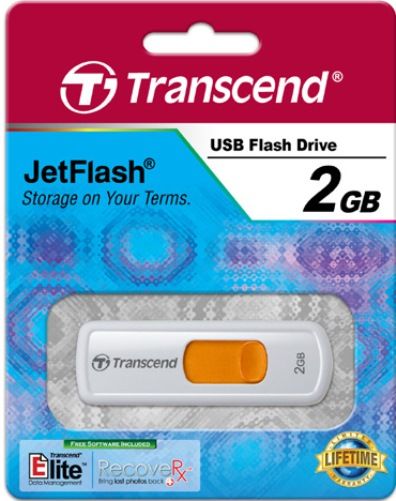 Transcend TS2GJF530 JetFlash 530 2GB Retracable Flash Drive (Orange Slider), White, Read 15 MByte/s, Write 7 MByte/s, Capless design with a sliding USB connector, Fully compatible with USB 2.0, Easy plug and play installation, USB powered. No external power or battery needed, Offers a free download of Transcend Elite data management tools, UPC 760557818175 (TS-2GJF530 TS 2GJF530 TS2G-JF530 TS2G JF530)