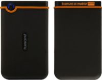 Transcend TS320GSJ25M StoreJet 25M Mobile 320GB External Hard Drive, Black/Orange, 2.5" SATA Hard Disk, Hi-Speed USB 2.0 compliant and USB 1.1 backwards compatible, Easy Plug and Play installation, Ultra-Portability, High transfer rate up to 480 Mbits per second, OneTouch Auto-Backup function, Powered via the USB port (TS-320GSJ25M TS 320GSJ25M TS320G-SJ25M TS320G SJ25M) 