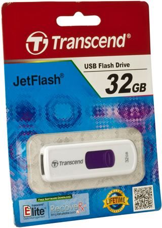 Transcend TS32GJF530 JetFlash 530 32GB Retracable Flash Drive (Purple Slider), White, Read 15 MByte/s, Write 7 MByte/s, Capless design with a sliding USB connector, Fully compatible with USB 2.0, Easy plug and play installation, USB powered, No external power or battery needed, Offers a free download of Transcend Elite data management tools, UPC 760557818137 (TS-32GJF530 TS 32GJF530 TS32G-JF530 TS32G JF530)