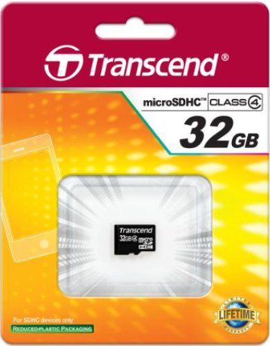 Transcend TS32GUSDC4 microSDHC 32GB Memory Card, Fully compatible with SD 2.0 Standards, SDHC Class 4 compliant, Easy to use, plug-and-play operation, Built-in Error Correcting Code (ECC) to detect and correct transfer errors, Complies with Secure Digital Music Initiative (SDMI) portable device requirements, UPC 760557819295 (TS-32GUSDC4 TS 32GUSDC4 TS32G-USDC4 TS32G USDC4)