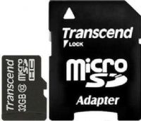 Transcend TS32GUSDHC10 Flash memory card, 32 GB Storage Capacity, 20 MB/s read 17 MB/s write Speed Rating, Class 10 SD Speed Class, microSDHC Form Factor, 2.7 - 3.6 V Supply Voltage, microSDHC to SD adapter Included Memory Adapter, UPC 760557822271 (TS32GUSDHC10 TS32-GUSDHC-10 TS32 GUSDHC 10) 