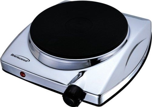 Brentwood TS-337 Single Hotplate Chrome Electric Burner, 1000 Watts, Automatic Safety Shut-Off with Thermal Fuse, Thermostat Regulated Variable Temperature Control, Fast-Heat Up, Cast Iron Heating Element, Power Light Indicator, Durable, Easy to Clean Chromed Housing, cETL Approval, UPC 857749002204 (TS337 TS 337)