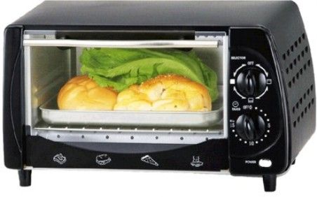 Brentwood Appliances TS-345B Toaster Oven, Elegant Black Finish, 9 Liter Large Capacity, 4-Slice, Bake Rack, Bake Tray, 15-Minute Timer, UPC 181225000133 (TS345B TS 345B TS345-B TS345)
