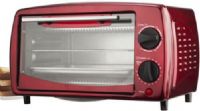Brentwood TS-345R Four Slice Toaster Oven, Red; Housing and Front Panel and Glass Holders; Stainless Steel Straight Handle, Black Knob and Foot; 3-Pin Polarized; 150-450°F Temperature Control; 15 Minutes Timer with Stay-On; 2Pcs Quartz Heating Element; Zinc Coating Chamber; Food tray and Wire Rack Included; 700 Watts Power; cETL Approval Code; Dimension (LxWxH) 14.5 x 9.5 x 8.5; Weight 8.0 lbs.; UPC 181225003455 (TS345R TS 345R TS-345)  