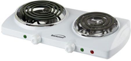 Brentwood TS-368 Electric Double Burner in White, 1500 Watts Power, Automatic Safety Shut-Off with Thermal Fuse, Thermostat Regulated Variable Temperature Control, Fast-Heat Up, Cast Iron Heating Element, Power Light Indicator, Durable, Easy to Clean Chromed Housing, cETL Approval Code, Dimension (LxWxH) 18.5 x 11 x 3.5, Weight 5.0 lbs., UPC 857749002198 (TS368 TS 368)