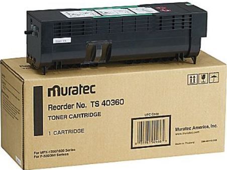 Muratec TS 40360 Black Toner Cartridge For use with F-320, F-320I, F-320P, F-320PN, F-320x2, F-360, F-360I, F-360P, F-360PN, F-360x2, MFX-1200 and MFX-1600 Printers, Approximate yield 15000 average standard pages, New Genuine Original OEM Muratec Brand, UPC 031981924665 (TS40360 TS-40360) 