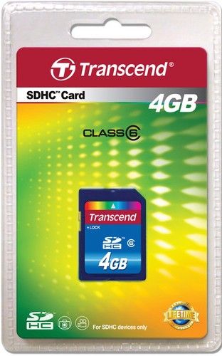 Transcend TS4GSDHC6 Premium Series SDHC Class 6 4GB Memory Card, Fully compatible with SD 2.0 Standards, SDHC Class 6 compliant, Easy to use, plug-and-play operation, Built-in Error Correcting Code (ECC) to detect and correct transfer errors, Complies with Secure Digital Music Initiative (SDMI) portable device requirements, UPC 760557804062 (TS-4GSDHC6 TS 4GSDHC6 TS4G-SDHC6 TS4G SDHC6)