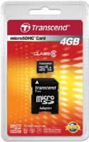 Transcend TS4GUSDHC6 microSDHC Class 6 (Premium) 4GB Memory Card with microSD Adapter, Fully compliant with the SD 2.0 standard, Only 10% the size of a standard SD card, SDHC Class 6 speed rating guarantees fast and reliable write performance, Built-in Error Correcting Code (ECC) to detect and correct transfer errors, UPC 760557811725 (TS-4GUSDHC6 TS 4GUSDHC6 TS4G-USDHC6 TS4G USDHC6) 