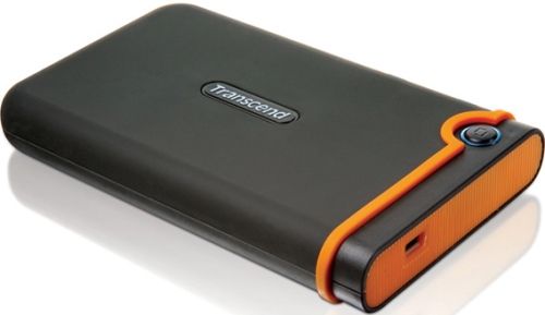 Transcend TS500GSJ25M StoreJet 25M Mobile 500GB External Hard Drive, Black/Orange, 2.5
