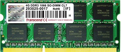Transcend TS512MSK64V1N DDR3-1066 204Pin SO-DIMM 4GB Memory Module With 256Mx8 CL7, Unbuffer Non-ECC Memory Function, JEDEC standard 1.5V +/- 0.075V Power supply, 8 bit pre-fetch, Burst Length (4, 8), Bi-directional Differential Data-Strobe, Internal calibration through ZQ pin, On Die Termination with ODT pin, UPC 760557816935 (TS-512MSK64V1N TS 512MSK64V1N TS512M-SK64V1N TS512M SK64V1N)