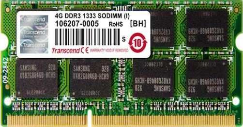 Transcend TS512MSK64V3N DDR 204Pin 4GB DDR3 1333 SO-DIMM Unbuffer Non-ECC Memory Module, JEDEC standard 1.5V +/- 0.075V Power supply, VDDQ=1.5V +/- 0.075V, Clock Freq 667MHZ for 1333Mb/s/Pin, Programmable CAS Latency (6, 7, 8, 9), Programmable Additive Latency (Posted /CAS) 0, CL-2 or CL-1 clock; UPC 760557816577 (TS-512MSK64V3N TS 512MSK64V3N TS512M-SK64V3N)