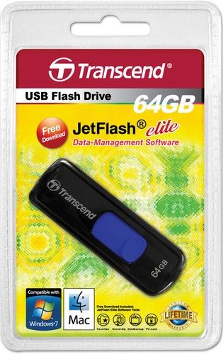 Transcend TS64GJF500 JetFlash 500 64GB Retracable Flash Drive (Navy Blue Slider), Black, Read 32 MByte/s, Write 18 MByte/s, Capless design with a sliding USB connector, Fully compatible with USB 2.0, Easy plug and play installation, USB powered. No external power or battery needed, Offers a free download of Transcend Elite data management tools, UPC 760557819271 (TS-64GJF500 TS 64GJF500 TS64G-JF500 TS64G JF500)