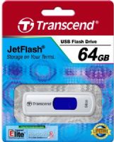 Transcend TS64GJF530 JetFlash 530 64GB Retracable Flash Drive (Blue Slider), White, Read 15 MByte/s, Write 7 MByte/s, Capless design with a sliding USB connector, Fully compatible with USB 2.0, Easy plug and play installation, USB powered. No external power or battery needed, Offers a free download of Transcend Elite data management tools, UPC 760557819264 (TS-64GJF530 TS 64GJF530 TS64G-JF530 TS64G JF530) 