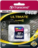 Transcend TS64GSDXC10 SDXC (Ultimate) 64GB Memory Card, Fully compatible with SD 3.0 Standards, Class 10 compliant, Supports exFAT file system, Easy to use, plug-and-play operation, Built-in Error Correcting Code (ECC) to detect and correct transfer errors, Supports Content Protection for Recordable Media (CPRM), UPC 760557818380 (TS-64GSDXC10 TS 64GSDXC10 TS64G-SDXC10 TS64G SDXC10) 