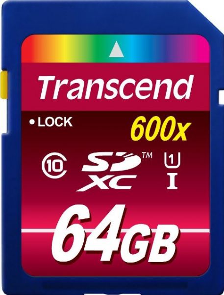 Transcend TS64GSDXC10U1 Secure Digital Extended Capacity, 64 GB Storage Capacity, UHS Class 1 / Class10 SD Speed Class, SDXC UHS-I Memory Card Form Factor, 2.7 - 3.6 V Supply Voltage, ECC support, write protection switch, Content Protection for Recorded Media Features, UPC 760557824817 (TS64GSDXC10U1  TS64-GSDXC-10U1  TS64 GSDXC 10U1)