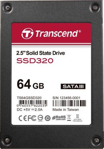 Transcend TS64GSSD320 Premium 2.5 SATA III 6Gb/s 64GB Solid State Drive, SandForce Driven, TRIM Command support, NCQ support, Ultra-slim 7mm form factor, SATA 6Gbps/3Gbps/1.5Gbps connection options, Intelligent Block Management and Wear Leveling, Build-in ECC protection for long data retention, UPC 760557823285 (TS-64GSSD320 TS 64GSSD320 TS64G-SSD320 TS64G SSD320)