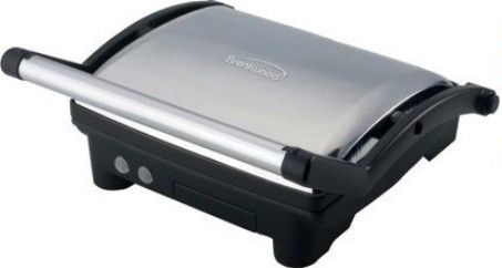 Brentwood TS-650 Stainless Steel Contact Grill, Low fat grilling, Non-stick coating for easy cleaning, Convenient extra large grilling surface, Stainless Steel brush finish, Large grip Handle, cETL Approval, UPC 181225806506 (TS650 TS 650)